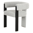 Anta Dining Chair- Curved Modern Art Style- Light Gray Polyester Blend