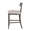 Cid Sten 27 Inch Counter Height Chair- T Shape Back- Soft Beige Linen- Gray