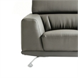 Reno Brooke Accent Chair- Dark Gray Faux Leather- Adjustable Headrest