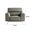 Reno Brooke Accent Chair- Dark Gray Faux Leather- Adjustable Headrest