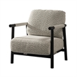 Cid Bali 28 Inch Accent Chair- Gray Polyester- Cushions- Black Metal- Wood