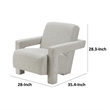 Cid Lily 28 Inch Accent Chair- Light Gray Polyester- Foam Cushions- Wood