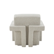 Cid Lily 28 Inch Accent Chair- Foam Cushioned Plush Beige Polyester Fabric