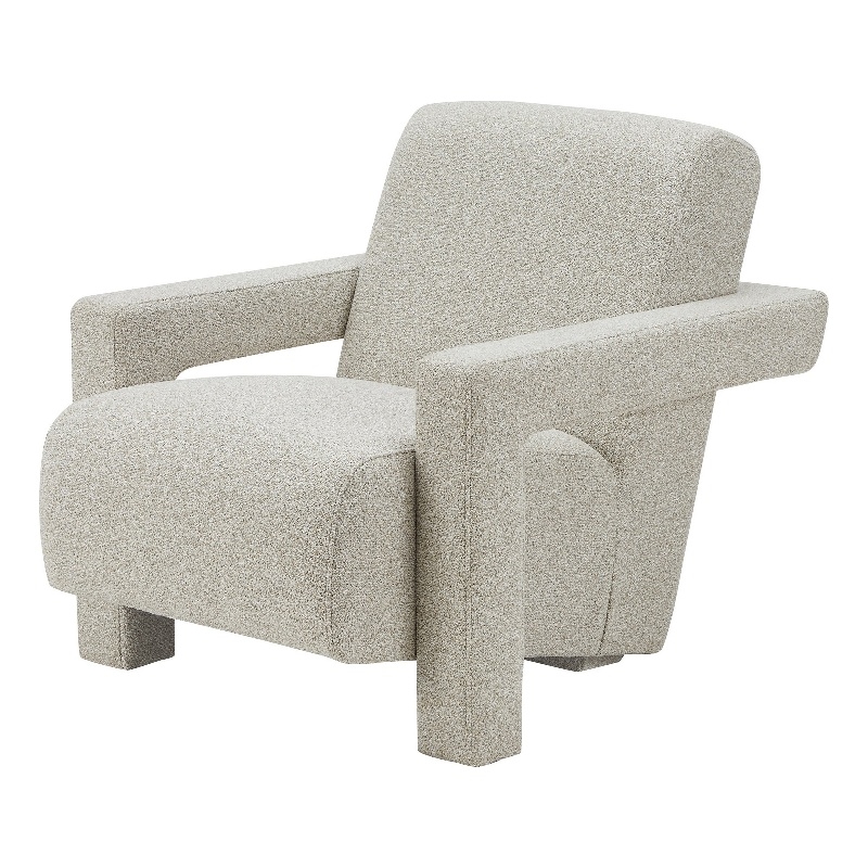 Cid Lily 28 Inch Accent Chair- Foam Cushioned Plush Beige Polyester Fabric