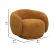 Reno Lucy 44 Inch Accent Curve Chair- Orange Fabric- Round Arms