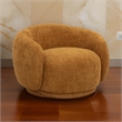 Reno Lucy 44 Inch Accent Curve Chair- Orange Fabric- Round Arms