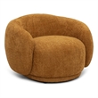 Reno Lucy 44 Inch Accent Curve Chair- Orange Fabric- Round Arms