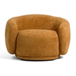 Reno Lucy 44 Inch Accent Curve Chair- Orange Fabric- Round Arms