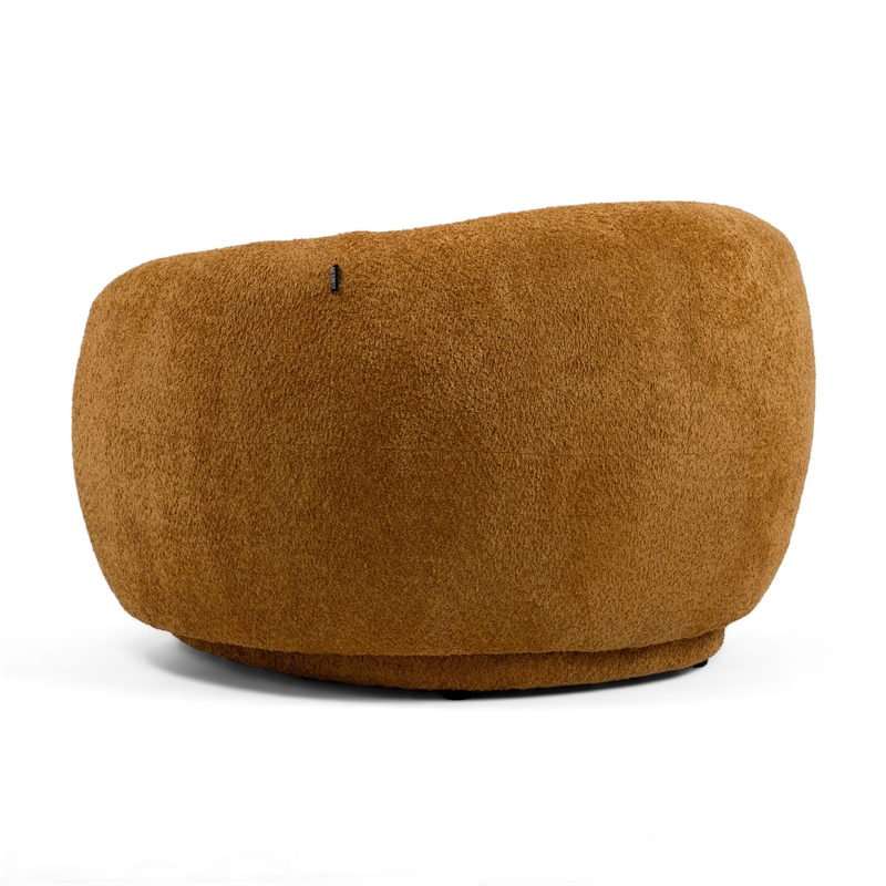Reno Lucy 44 Inch Accent Curve Chair- Orange Fabric- Round Arms