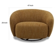 Reno Nori 47 Inch Swivel Accent Chair- Yellow Polyester- Solid Poplar Wood