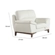 Fina 48 Inch Accent Sofa Chair- Cushioned- White Tufted Italian Leather