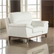 Fina 48 Inch Accent Sofa Chair- Cushioned- White Tufted Italian Leather
