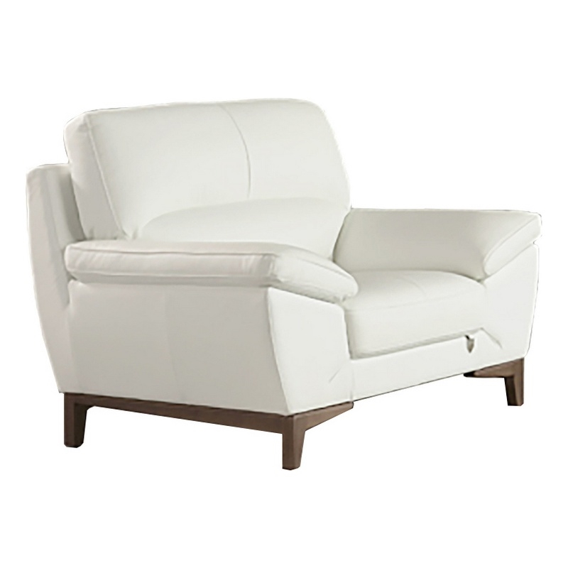Fina 48 Inch Accent Sofa Chair- Cushioned- White Tufted Italian Leather