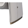 Hei 38 Inch Accent Chair- Gray Real Leather Upholstery- Gold Metal Finish