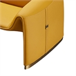 Hei 38 Inch Accent Chair- Yellow Real Leather Upholstery- Gold Metal Finish