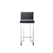 Boly 30 Inch Barstool Chair- Gray Velvet- Foam Cushions- Chrome Steel