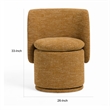 Reno Nori 26 Inch Swivel Dining Chair- Yellow Polyester- Solid Poplar Wood