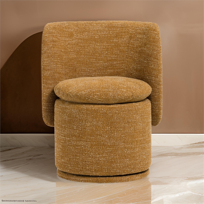 Reno Nori 26 Inch Swivel Dining Chair- Yellow Polyester- Solid Poplar Wood