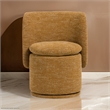 Reno Nori 26 Inch Swivel Dining Chair- Yellow Polyester- Solid Poplar Wood