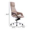 Akon Office Recliner Chair- Adjustable Height- Swivel- Lux Beige Leather