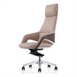 Akon Office Recliner Chair- Adjustable Height- Swivel- Lux Beige Leather