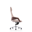 Akon Office Recliner Chair- Adjustable Height- Swivel- Lux Beige Leather