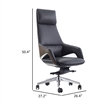 Akon Office Recliner Chair- Adjustable Height-Swivel- Lux Black Leather