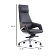 Akon Office Recliner Chair- Adjustable Height-Swivel- Lux Black Leather