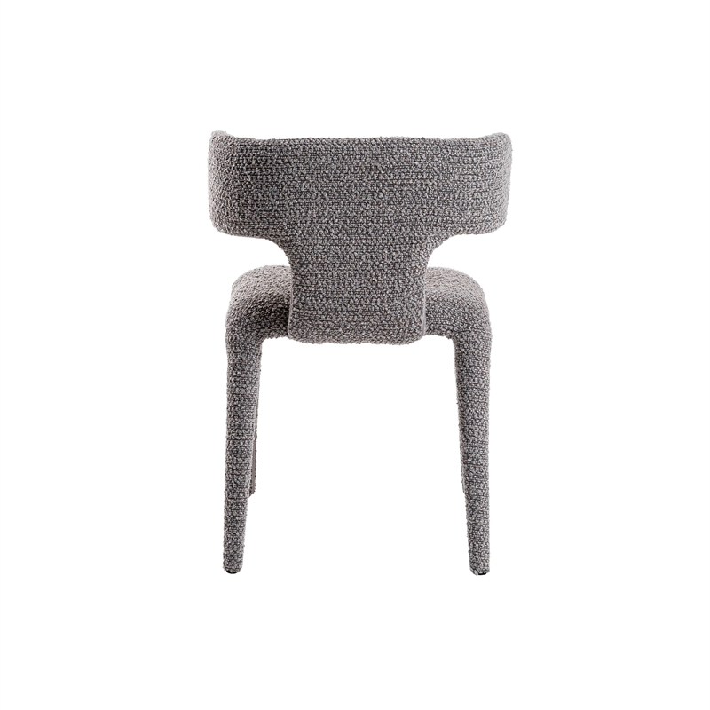 Cid Eve 21 Inch Dining Chair- Curved Wingback- Gray Textured Polyester