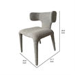 Cid Eve 21 Inch Dining Chair- Curved Wingback- Gray Textured Polyester
