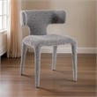Cid Eve 21 Inch Dining Chair- Curved Wingback- Gray Textured Polyester