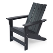 Elisa Outdoor Adirondack Chair- Waterfall Front- Slatted- Black Finish