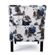 Lit Accent Chair- Button Tufted Floral White Blue Print- Multicolor