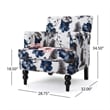Lit Accent Chair- Button Tufted Floral White Blue Print- Multicolor