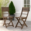 Cami Outdoor Foldable Bistro Chair- Slat Back- Cross Gray Acacia Wood