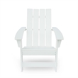 Elisa Outdoor Adirondack Chair- White Resin- Slat Panel Back and Seat