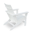 Elisa Outdoor Adirondack Chair- White Resin- Slat Panel Back and Seat