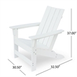 Elisa Outdoor Adirondack Chair- White Resin- Slat Panel Back and Seat