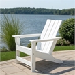 Elisa Outdoor Adirondack Chair- White Resin- Slat Panel Back and Seat