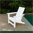 Elisa Outdoor Adirondack Chair- White Resin- Slat Panel Back and Seat