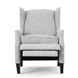 Nora Manual Recliner Lounge Chair- Wingback- Nailhead Trim- Gray