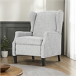 Nora Manual Recliner Lounge Chair- Wingback- Nailhead Trim- Gray