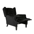 Octa Manual Recliner Chair- Button Tufted Wingback Design Black Velvet