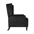 Octa Manual Recliner Chair- Button Tufted Wingback Design Black Velvet