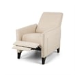 Push Back Manual Recliner Chair- Nailhead Trim Accent- Beige Fabric