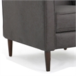 Dupe Manual Recliner Chair- Button Tufted Dark Gray Plush Fabric