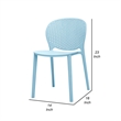 Gyna 14 Inch Kids Side Chair- Dotted Backrest- Armless- Set of 4- Blue