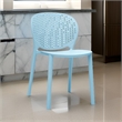 Gyna 14 Inch Kids Side Chair- Dotted Backrest- Armless- Set of 4- Blue