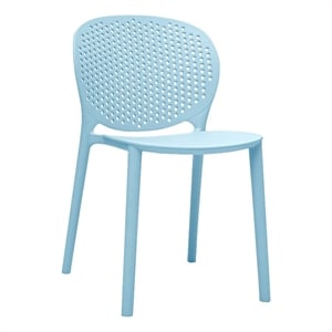 Gyna 14 Inch Kids Side Chair- Dotted Backrest- Armless- Set of 4- Blue