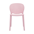 Gyna 14 Inch Kids Side Chair- Round Dotted Backrest- Set of 4- Armless- Pink